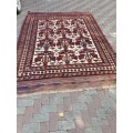 ORIENTAL PERSIAN STYLE AFGHAN HAND KNOTTED PART PILE AND PART FLAT WEAVE BIRD  ETC LARGE CARPET/RUG