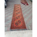BEAUTIFUL AFGHAN HAND KNOTTED PERSIAN STYLE GEOMETRIC RUNNER