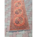 BEAUTIFUL AFGHAN HAND KNOTTED PERSIAN STYLE GEOMETRIC RUNNER