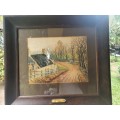 ANTIQUE WOOD FRAMED WATERCOLOUR PAINTING DATED 1908 BY W J THOMSON ST VIGEANS SCOTLAND