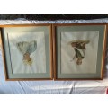 SELLING TOGETHER ARE TWO VINTAGE FRAMED CHINESE OR ORIENTAL WATERCOLOUR PORTRAITS SIGNED BY ARTIST