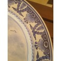 Beautiful blue and white Delft Holland charger like display piece with windmills, water etc 35.2cm