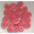 22 x Pink Resin Buttons, 14mm x 10mm