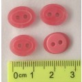 22 x Pink Resin Buttons, 14mm x 10mm