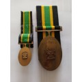 SADF - APLA 10 Year service medal set - Full size with miniature - Original