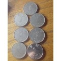 Hong Kong $1 coins.. 3 x 1994...2 x 1997...1 x 1998...1 x 2013