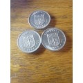Rhodesia 10c coin x 3