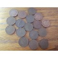 UK one penny coins  x 16