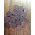 UK one penny coins  x 16