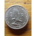 1957 Rhodesia&Nyasaland two shillings coin