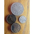 UK coins: 1962 2 shillings 1964.. 1933 three pence... 1971 1 new penny.. 1964  three pence..