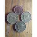 South Africa 1961 & 1962 1/2c coins.. 1958 1/4d coin.