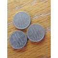 Rhodesia 1968 3 pence coins