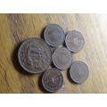 UK coins 1965 1/2 penny... 5 x 1971 new 1/2 penny