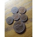 UK coins 1965 1/2 penny... 5 x 1971 new 1/2 penny