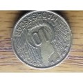 Madagascar 1953 10 francs coin