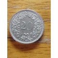 Switzerland 1955  20 Rappen coin