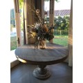 Oak table with decorative base