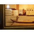 Vintage Inlaid Wood Marquetry Picture 24cm x 18cm