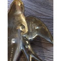 3 Solid Brass Swallow Wall Hangers, England