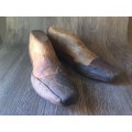Very Old Wood & Leather Shoemaker Forms (Pair)