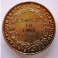 Sterling Silver Medal:South African Cycling Championships:1 Mile 1958