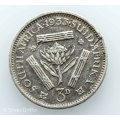 1933 SOUTH AFRICA THREEPENCE 3D