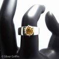 1.97 VVS2 Fancy brown Round Cut Moissanite 925 Solid Silver Ring