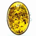 HUGE NATURAL BALTIC AMBER 925 SILVER RING IMPORTED FROM POLAND