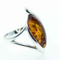 BALTIC AMBER "LIQUID GOLD" 925 SILVER RING IMPORTED FROM EUROPE