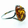 **FREE SHIPPING** BALTIC AMBER "LIQUID GOLD" 925 SILVER RING IMPORTED FROM EUROPE