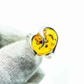 BALTIC AMBER "LIQUID GOLD" 925 SILVER RING IMPORTED FROM EUROPE