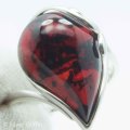 **FREE SHIPPING** DARK COGNAC BALTIC AMBER 925 SILVER RING IMPORTED FROM POLAND