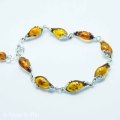 **FREE SHIPPING**IMPORTED FROM POLAND BALTIC AMBER SOLID 925 SILVER BRACELET
