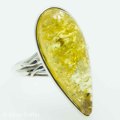 **FREE SHIPPING**HUGE NATURA HONEYL BALTIC AMBER 925 SILVER RING IMPORTED FROM POLAND