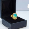 5.6 Ct Ethiopian Tsehay Mewcha Natural Opal Set in 9ct Solid Gold.