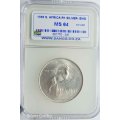 1966 SOUTH AFRICA R1 SILVER ENGLISH MS 64 SANGS GRADED