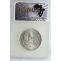 1966 SOUTH AFRICA R1 SILVER ENGLISH MS 64 SANGS GRADED