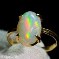 True Beauty only from Silver Griffin 3.97 ct  Natural Ethiopian Opal Set in 9ct Solid Gold.