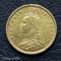 1890 Jubilee Head  22ct Gold  Half Sovereign