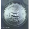 5 AVAILABLE 2017 Silver 1oz Krugerrand Premium uncirculated,certificate of Authentication