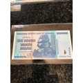PERFECT NOTE, 100 TRILLION ZIM DOLLARS .RARE AND COLLECTABLE