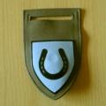 Transkei Mounted Battalion Embossed Rubberised Shoulder Flash With Pin In Place
