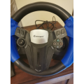 Steering Wheel and Pedal Set for PlayStation 2 or PC