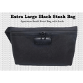 Extra Large Smell Proof Stash Bag with Lock - Black