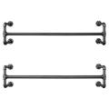 Black Idustrial Style WALL-HANGING CLOTHES RAIL - 2 PACK