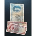S. A. Bank Note : TWO RAND / TWEE RAND : G Rissik (+ 2 times ONE RAND / EEN RAND)