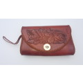 Vintage Embossed Leather Clutch Bag/Purse