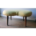 Retro Mid Century Kidney Footstool - Ottoman (Fluffy cover included)