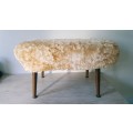 Retro Mid Century Kidney Footstool - Ottoman (Fluffy cover included)